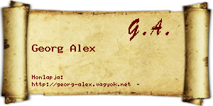 Georg Alex névjegykártya